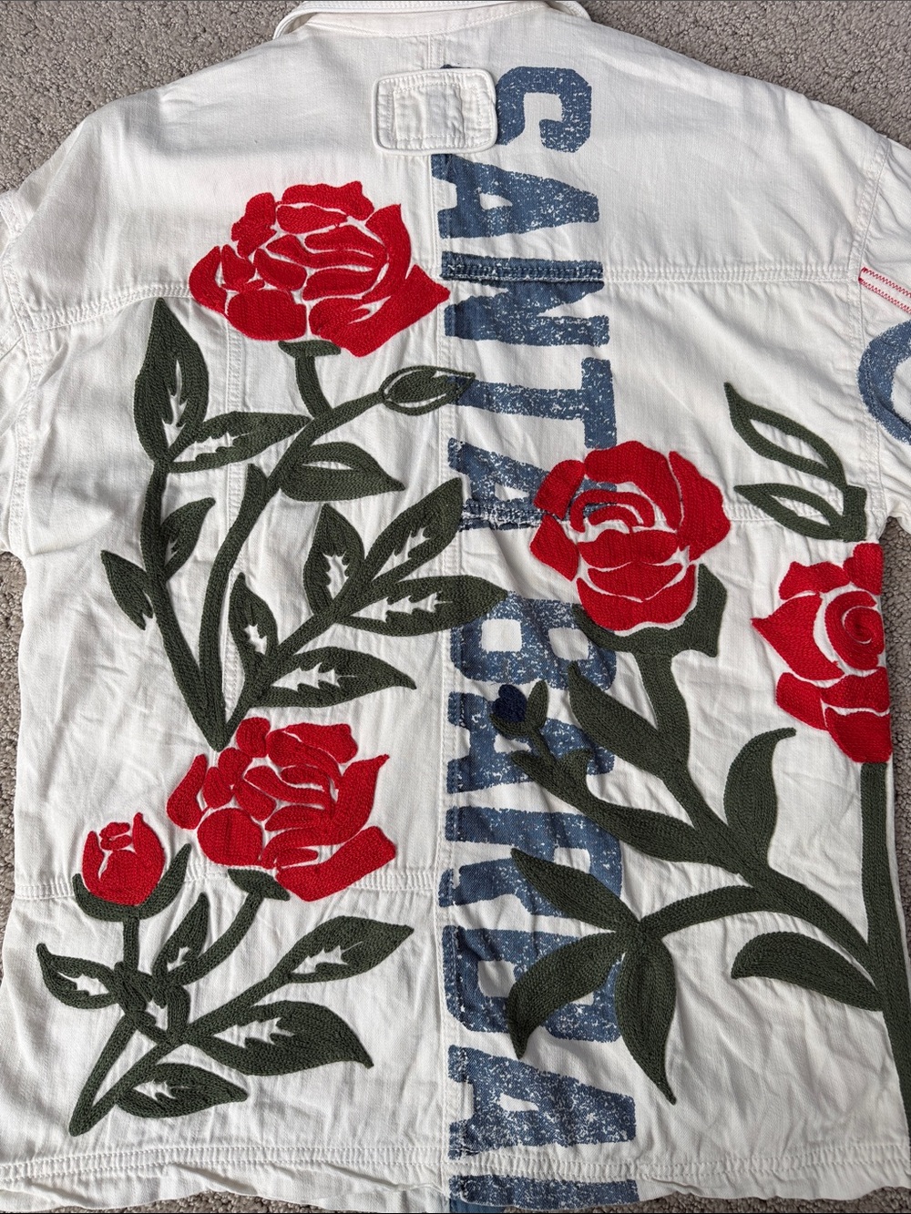 Free People We The Free Field of Roses Jacket Graphic Embroidered Coat Size XS - Picture 10 of 14